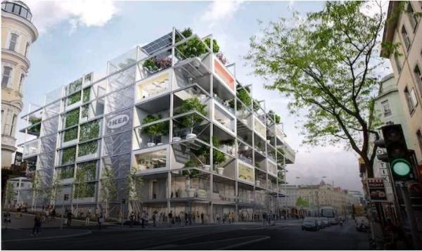 ИКЕА строит эко-магазин с висячими садами в Вене