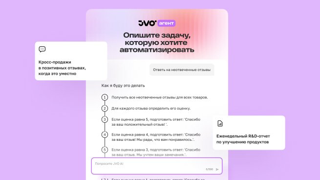 JVO запустила AI-агента, который заберет на себя до 90% задач менеджера в e-commerce JVO запустила AI-агента, который заберет на себя до 90% задач менеджера в e-commerce