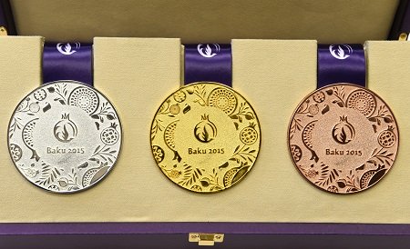 Дизайн медалей для первых Европейских Игр в Баку 2015 представила компания Адамас
