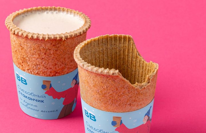 «ВкусВилл» тестирует съедобный стакан для кофе