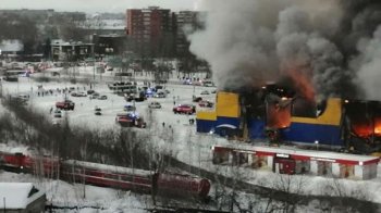 Причиной возгорания гипермаркета «Лента» в Томске стал поджог