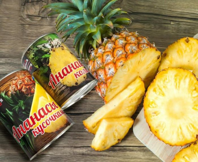 Состав консервированных ананасов: