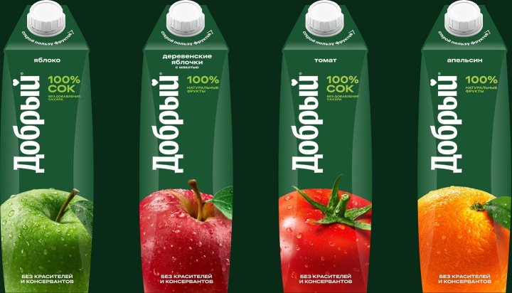 Сок «Добрый» обновил дизайн упаковки