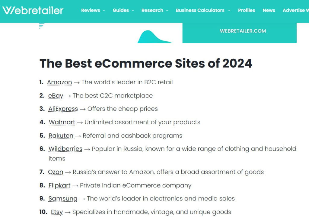 Wildberries и Ozon вошли в топ-10 мирового рейтинга лучших e-commerce сайтов Wildberries и Ozon вошли в топ-10 мирового рейтинга лучших e-commerce сайтов