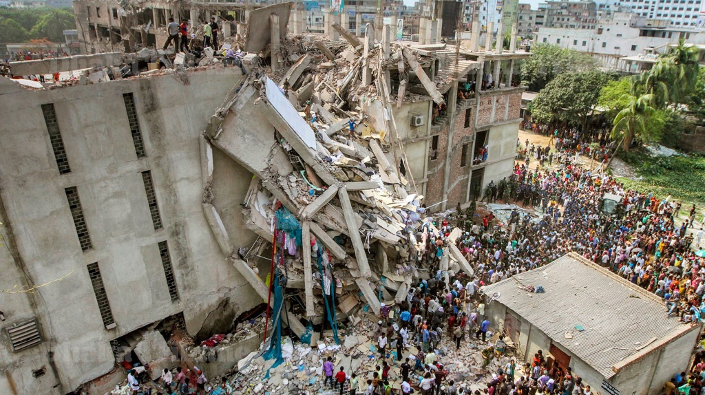 24 апреля 2013 года разрушился восьмиэтажный комплекс швейных мастерских в Бангладеш &ndash; Rana Plaza