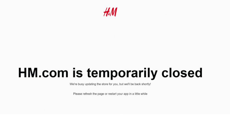 H&M is temporary closed